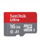 SanDisk 16GB A1 Class 10 microSDXC Memory Card with Adapter image 