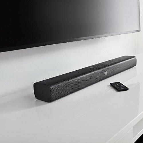 All-in-one Sound bar with built-in Dual Bass Port design 