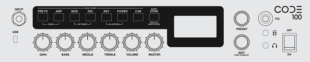 marshall code 100 series combo features