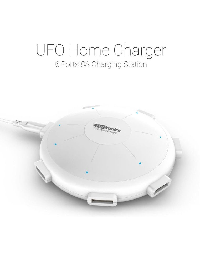 Portronics UFO Home Charger 6 Port 8A USB Charger Station zoom image