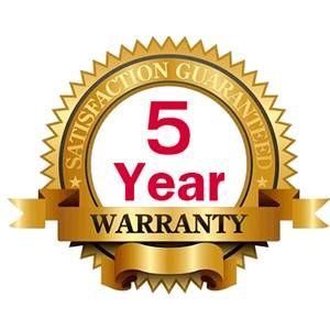 5 Year Manufacturer Warranty