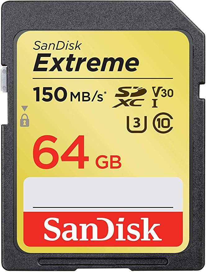 SanDisk 64GB Extreme SDXC UHS-I CardC10, U3, V30, 4K UHD, SD Card  zoom image