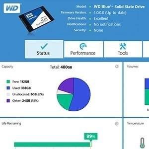 WD 2.5 inch/7mm blue ssd dashboard