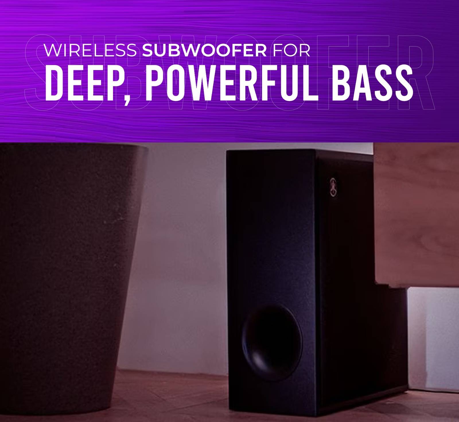 Wireless Subwoofer for Deep, Powerful Bass