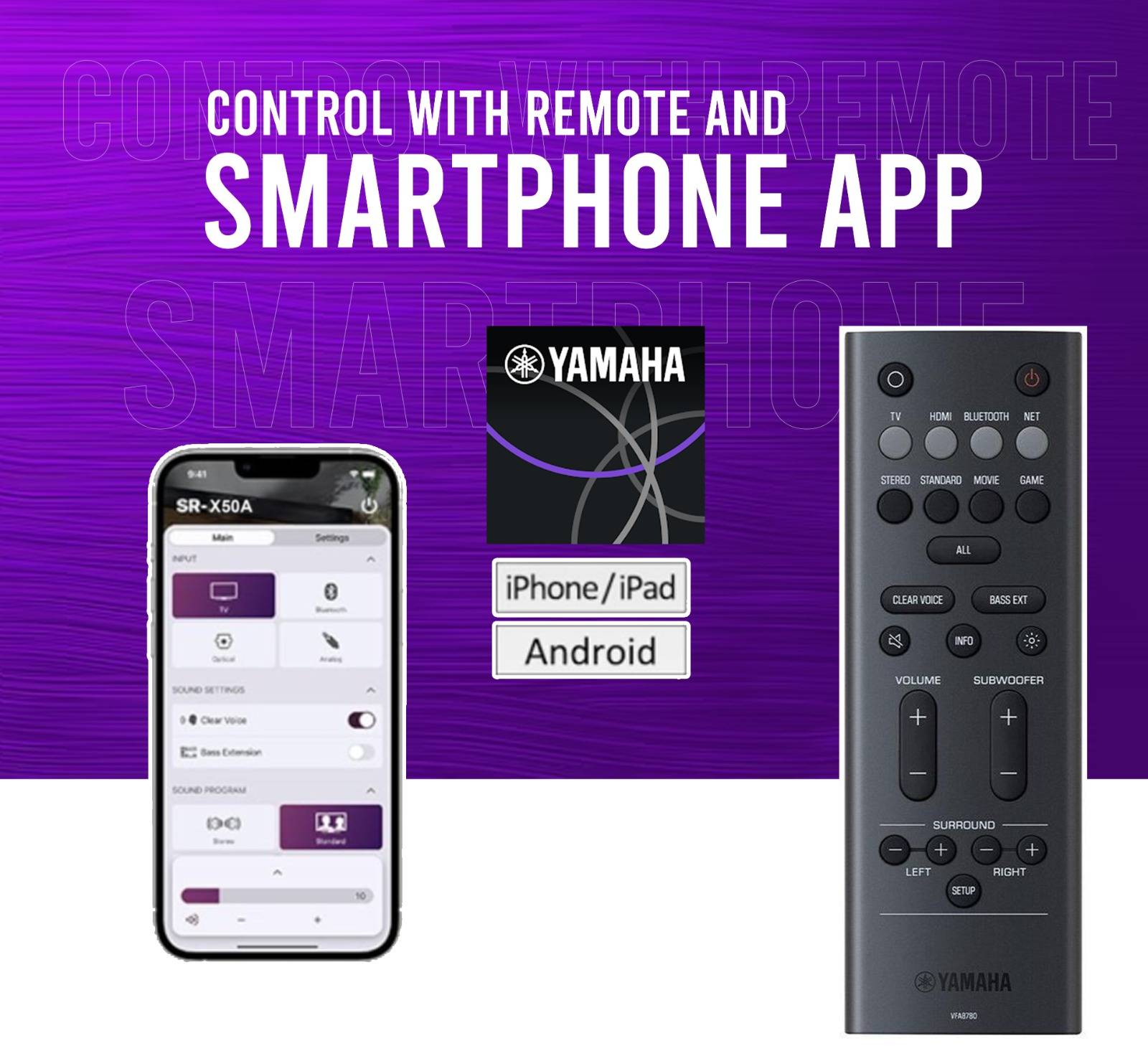 Control with Remote and Smartphone App